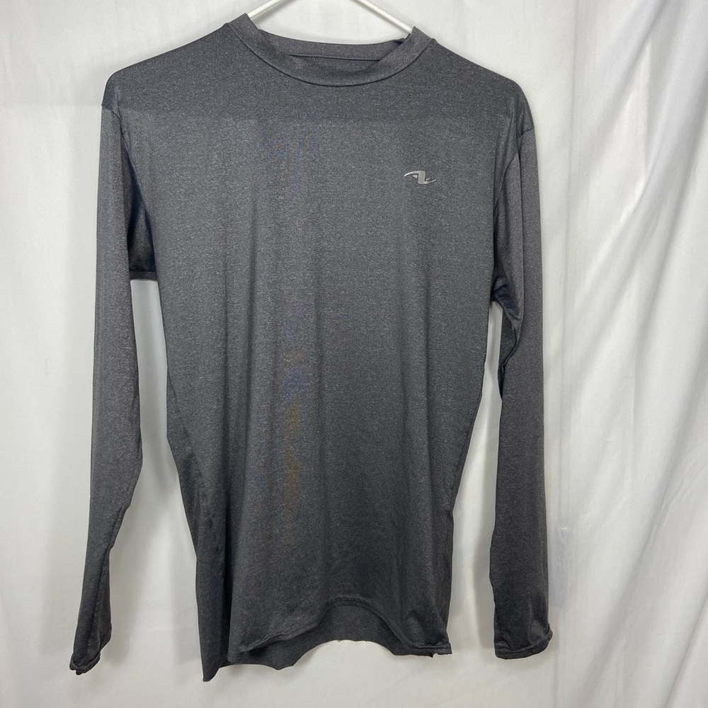 EUC athletic works youth boy’s gray‎ dri-fit active long sleeve stretch shirt L